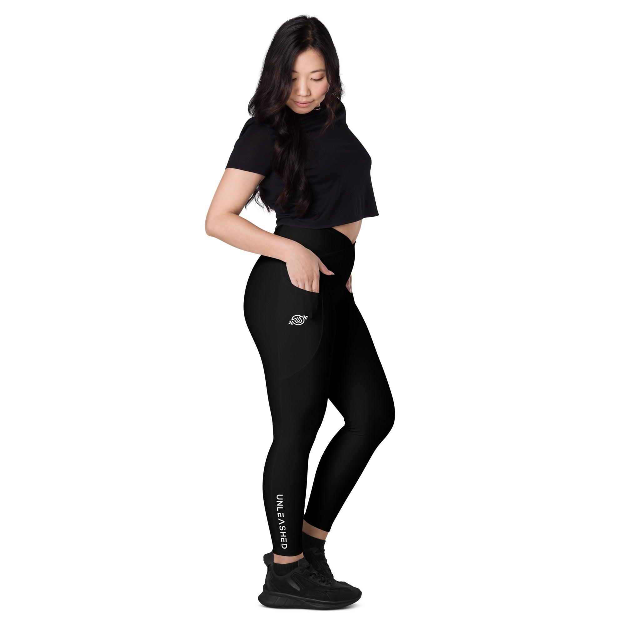 Women's UNLEASHED Crossover leggings with pockets - UNLEASHED APPAREL