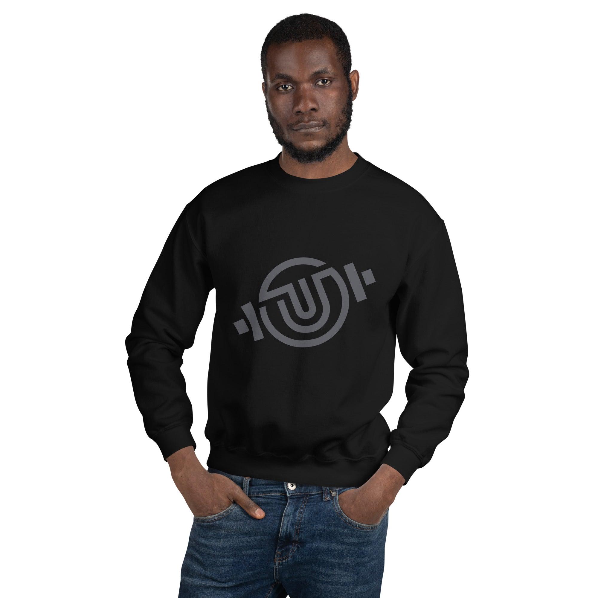 Black on Black Men's UNLEASHED Logo Sweatshirt - UNLEASHED APPAREL